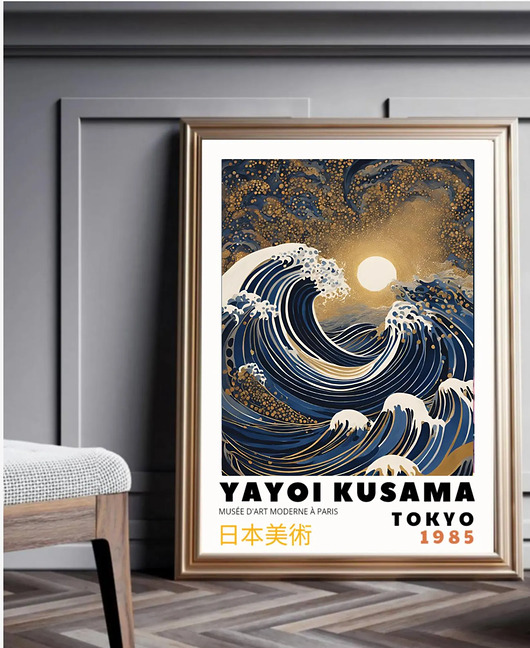PLAKAT yayoi kusama japoński, japandi dekoracja, obraz