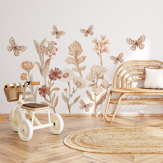 KWIATY BOHO ZESTAW I - naklejka na ścianę