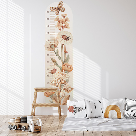 MIARKA KWIATY BOHO - naklejka na ścianę