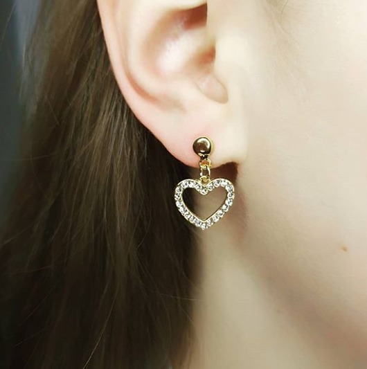 Eleganckie kolczyki srebrne serce serca