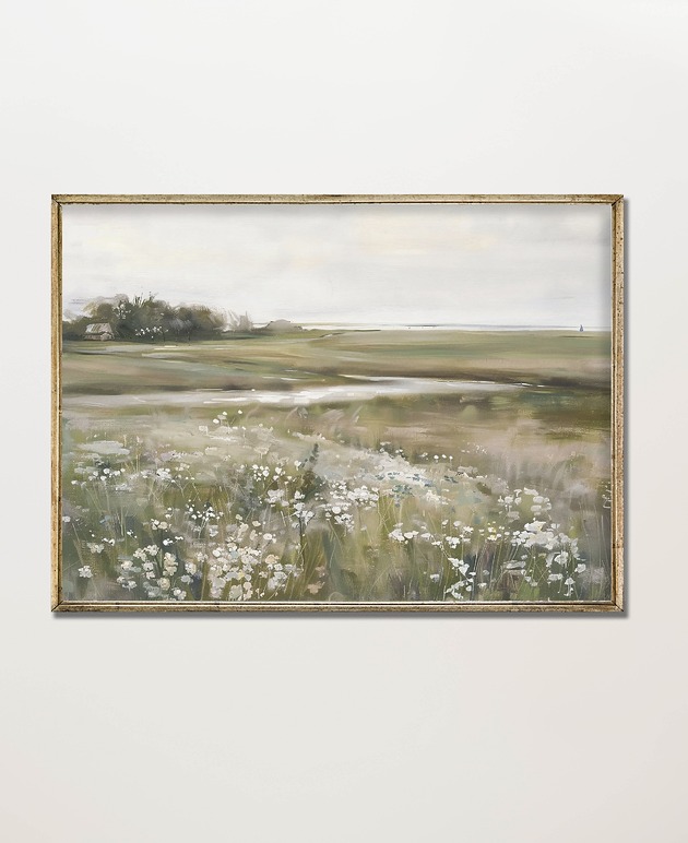 Plakat Vintage Delikatne kwiaty łąka