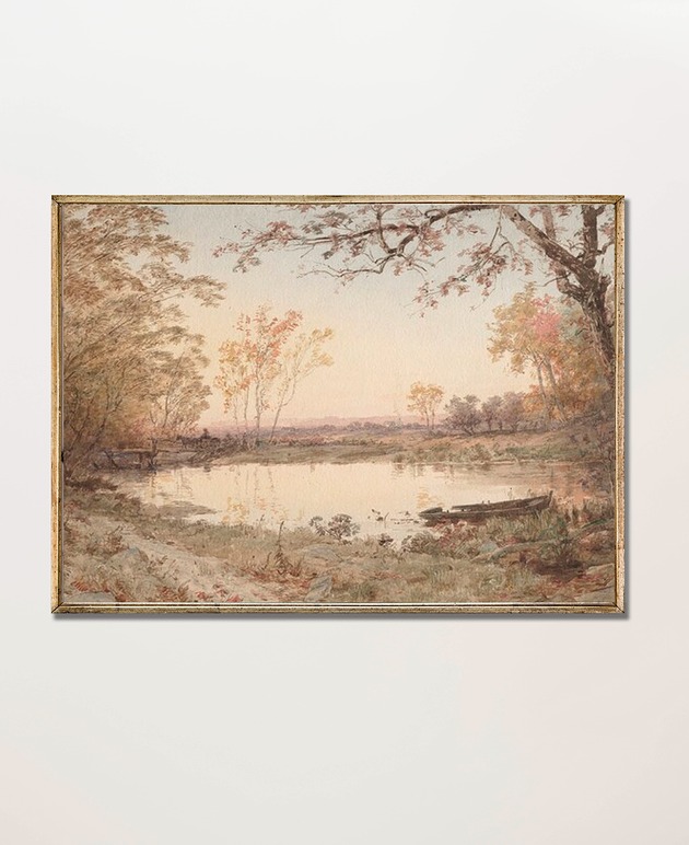 Plakat Vintage Krajobraz Jesienne Jezioro