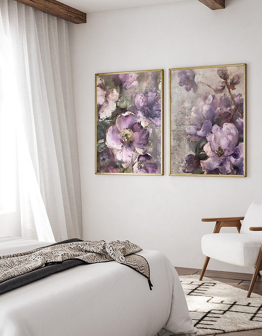 Zestaw plakatów - Kwiaty w pastelach (set161)