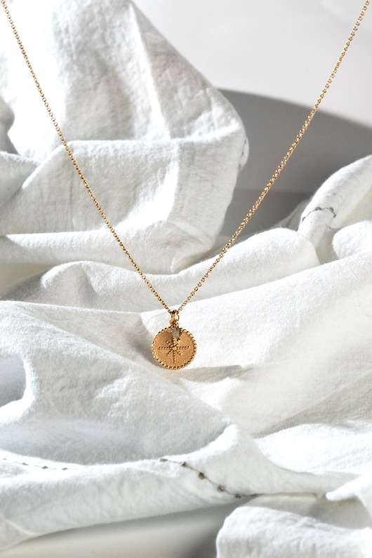 Srebrny naszyjnik Kompas z labradorytem