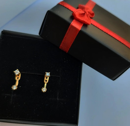 Kolczyki pozłacane Minimalistyczne do noszenia na 2 sposoby