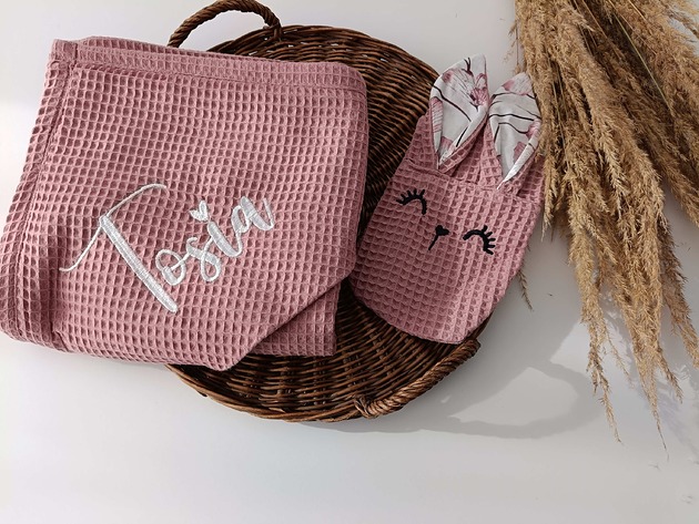 Personalizowany ręcznik 100 x 100 cm + myjka (kolory)