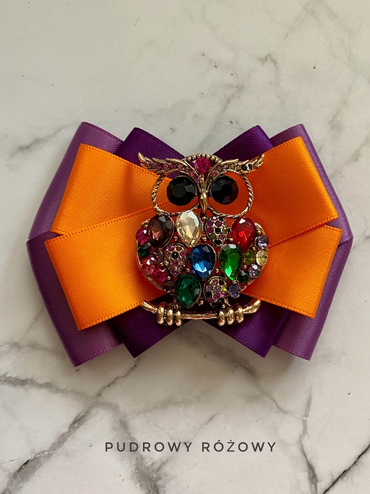 Brosza z Sową z kryształków Nowość