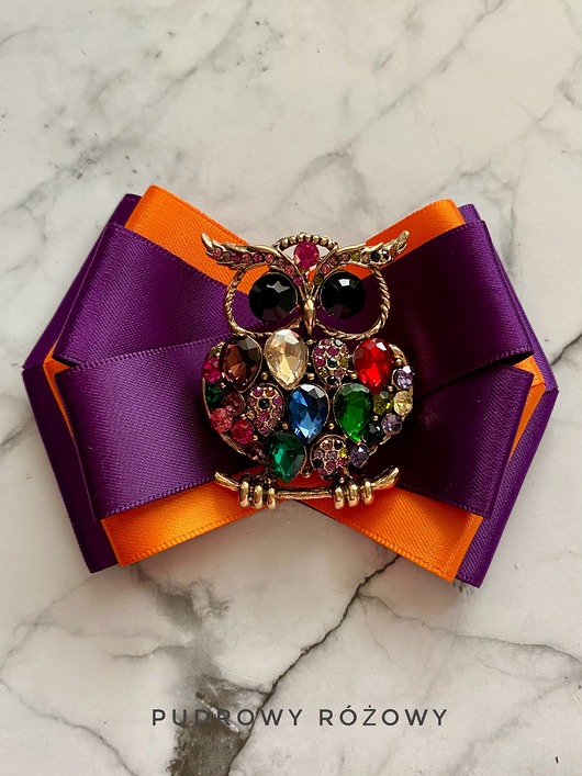 Brosza z Sową z kryształków Nowość