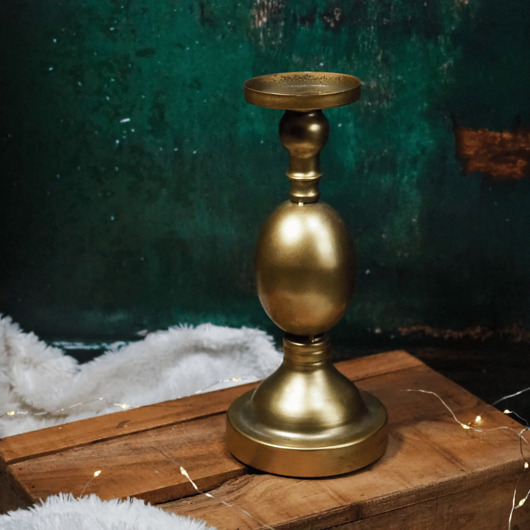 Świecznik na świece walcowe no.4- złoty 27cm