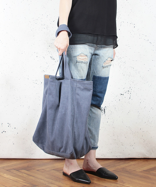 Lazy bag torba ciemnoniebieska na zamek / vegan