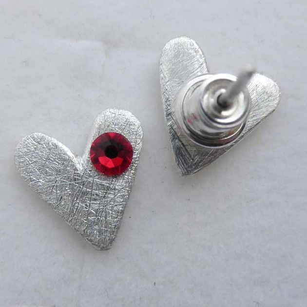 Kolczyki srebrne Serduszko