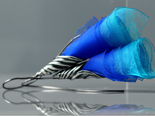 Odjazdowe kolczyki kwiaty kobalt turkus