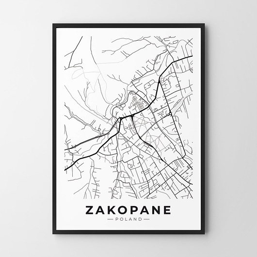 Plakat Zakopane mapa