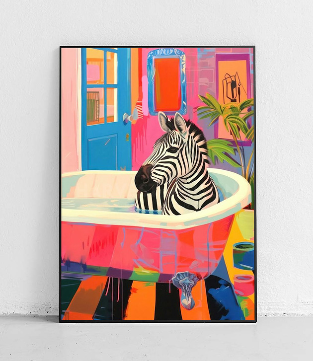 Plakat Zebra w wannie
