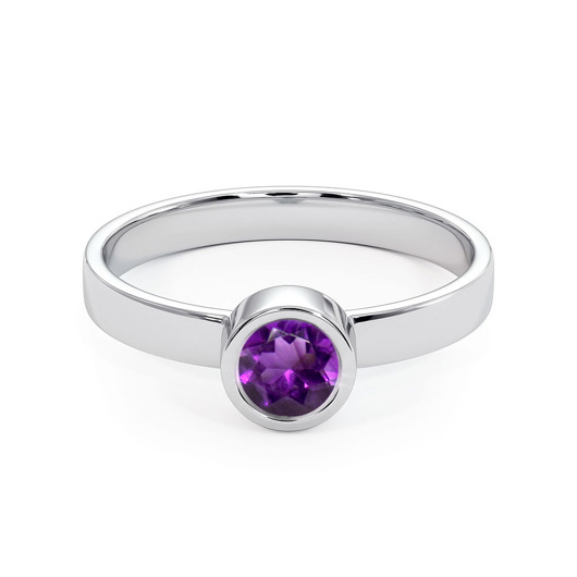 Stack me - Srebrny pierścionek z ametystem