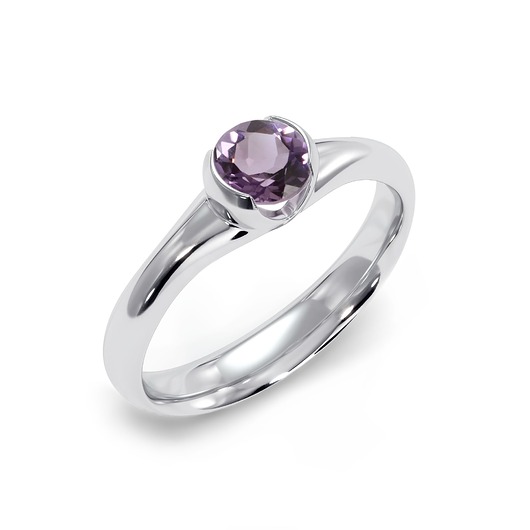 Sydney - Srebrny pierścionek z ametystem