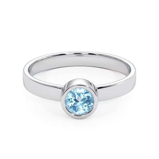 Stack me - Srebrny pierścionek z niebieskim topazem