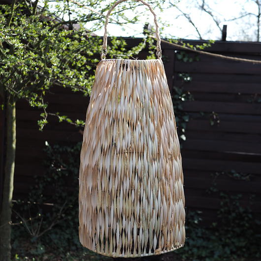 Duży lampion solarny rattanowy- 43 cm, FSC