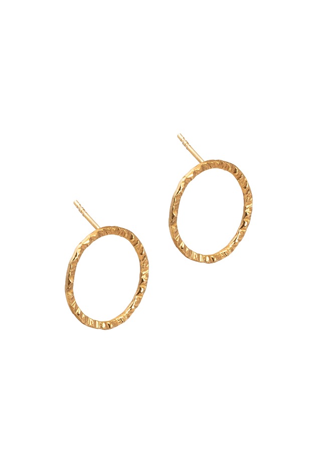 Kolczyki Irregular Circle pozłacane
