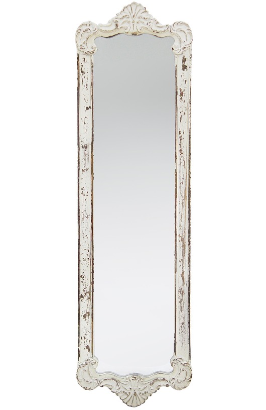 Lustro w drewnianej postarzanej ramie 111x33x3 cm