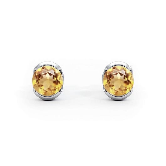 Sydney - Srebrne kolczyki z cytrynem