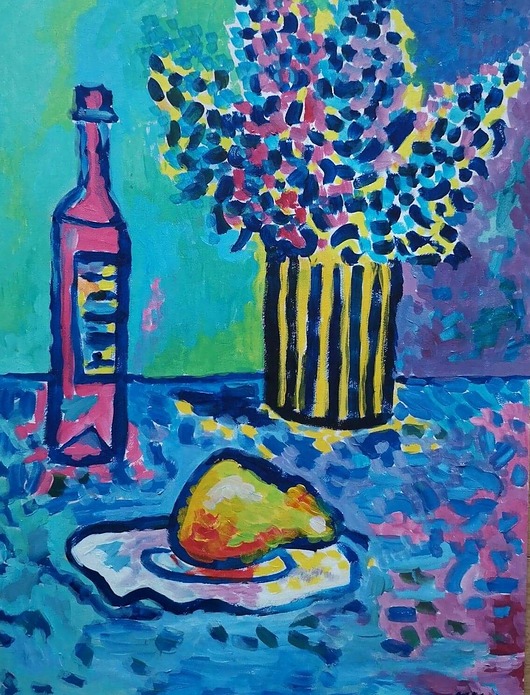 Obraz do salonu martwa natura bez lilak