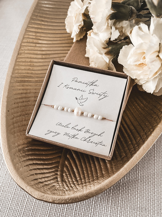 Pamiątka I Komunii Świętej bransoletka Tender