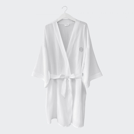 Muślinowe kimono białe