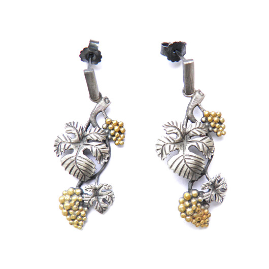 Winogrona - kolczyki srebrne