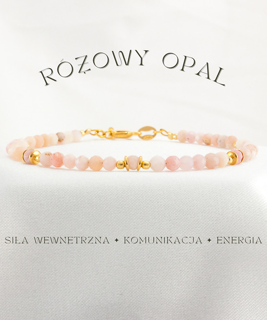 Różowy Opal Bransoletka
