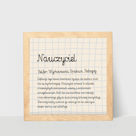 Prezent dla nauczyciela, plakat 20x20 z podziękowaniem