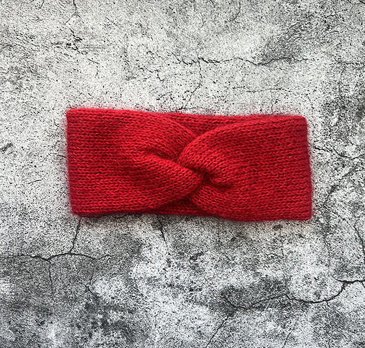 Przejściowa opaska alpaka, jedwab, czerwona