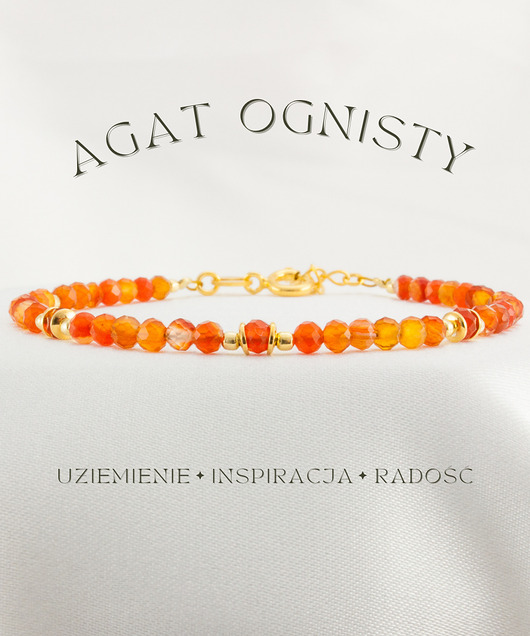 Agat Czerwony Bransoletka Ognisty
