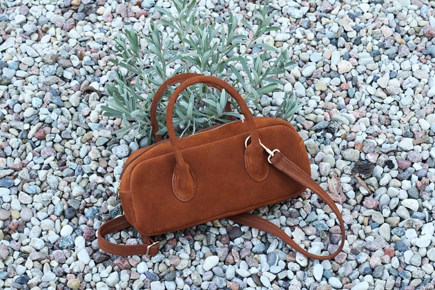 Torebka RuE miodowy zamsz GOLD