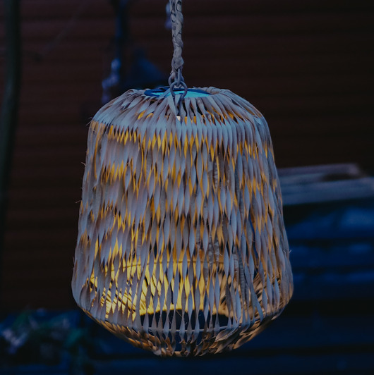 Lampion solarny z rattanu- 2 rozmiary, FSC