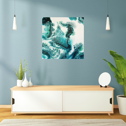 Podwodny Świat ręcznie malowana abstrakcja 60x60 cm