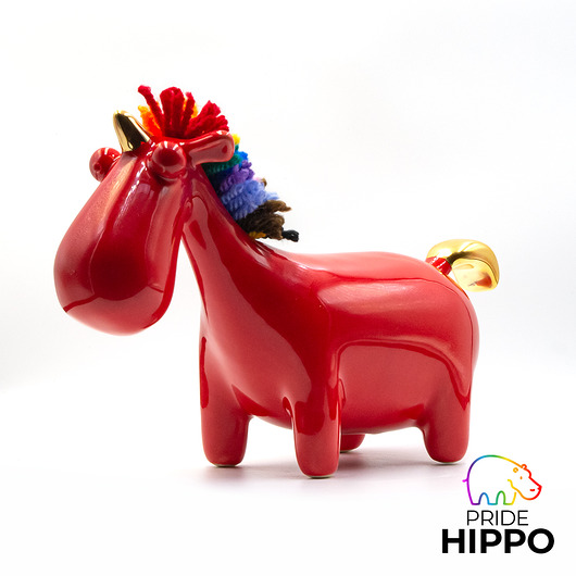 Jednorożec tęczowy pride ceramiczny czerwony