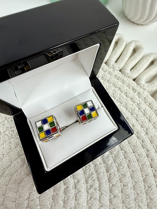 SPINKI DO MANKIETÓW koszuli kostka Rubika