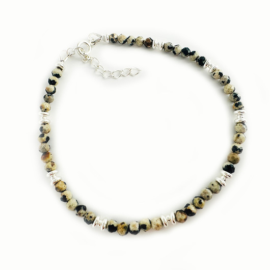 SALT AND PEPPER bransoletka JASPIS, kamienie naturalne