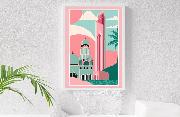 PLAKAT dekoracyjny pastelowy, Dubaj poster