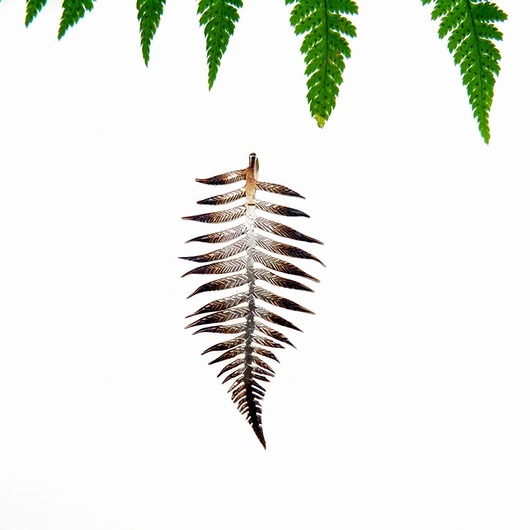 Paproć brązowa - zawieszka srebrna