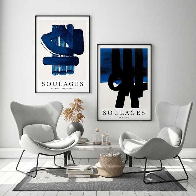 Soulages blue - zestaw 2 plakatów