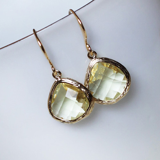 Kolczyki pozłacane Cytrynowe