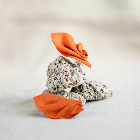 Kolczyki FAŁDY pomarańczowe