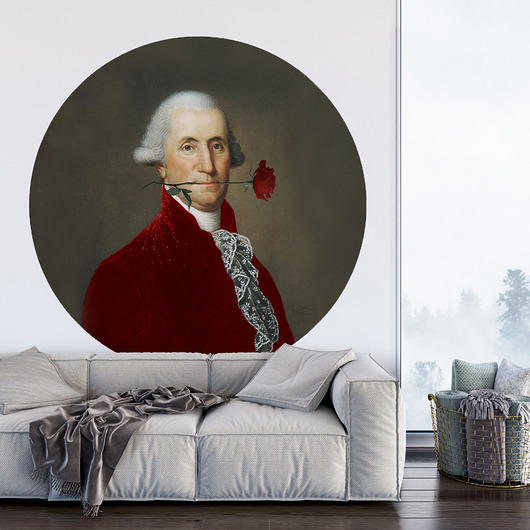 Mural DOTS Amant z różą- okrągła dekoracja ścienna