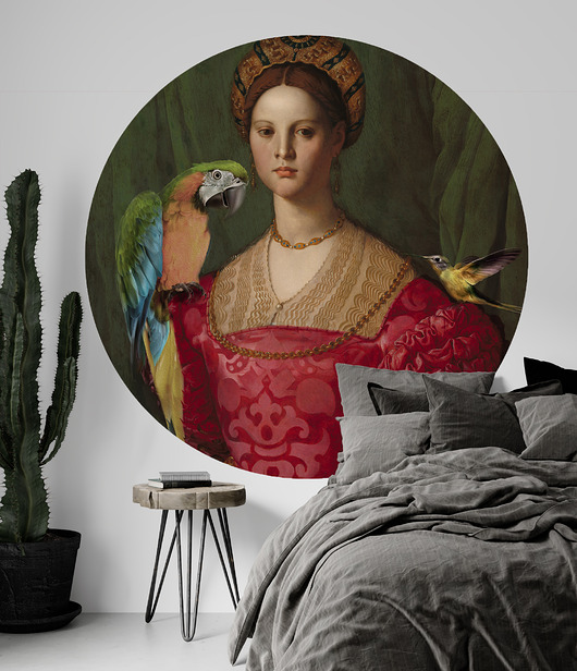 Mural DOTS Matka ptaków- okrągła dekoracja ścienna