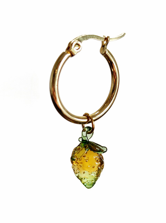 Duży kolczyk - szklana cytryna Sweets