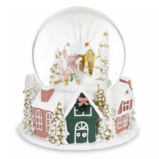 Kula śnieżna świąteczna Pastelowe Domki 16x15x15 cm
