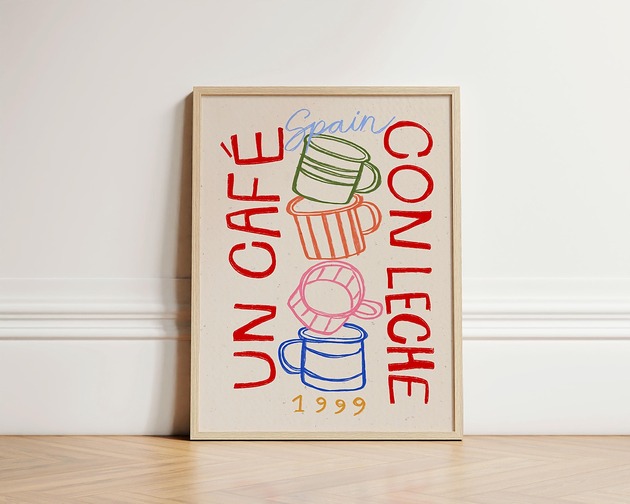 Plakat Un Cafe Con Leche