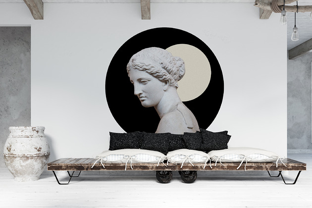 Mural DOTS Venus z księżycem- okrągła dekoracja ścienna
